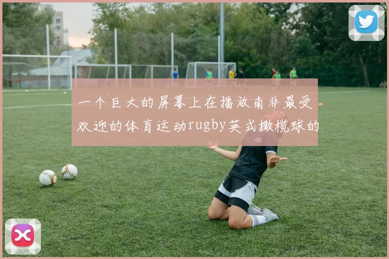 一个巨大的屏幕上在播放南非最受欢迎的体育运动rugby英式橄榄球的比赛